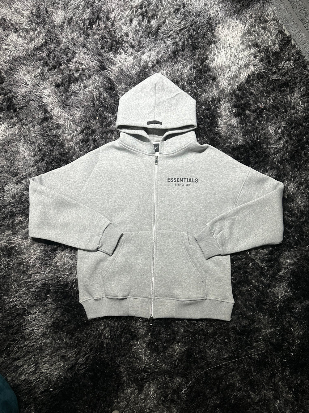 Essentials gray zipper