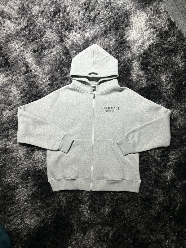 Essentials gray zipper
