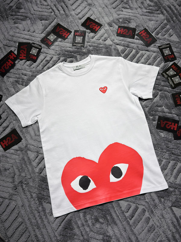cdg t-shirt white/red