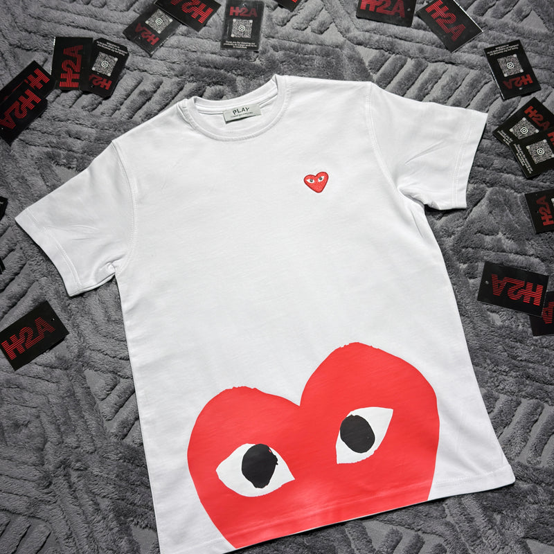cdg t-shirt white/red
