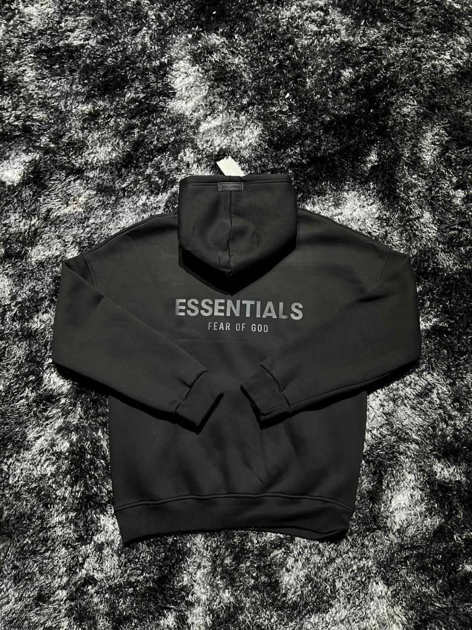 ESSENTIALS BLACK HOODIE