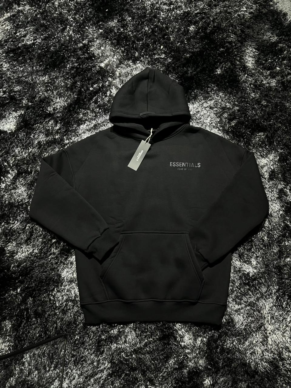 ESSENTIALS BLACK HOODIE