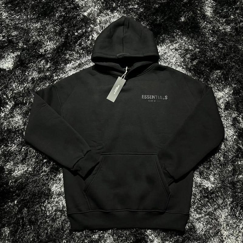 ESSENTIALS BLACK HOODIE