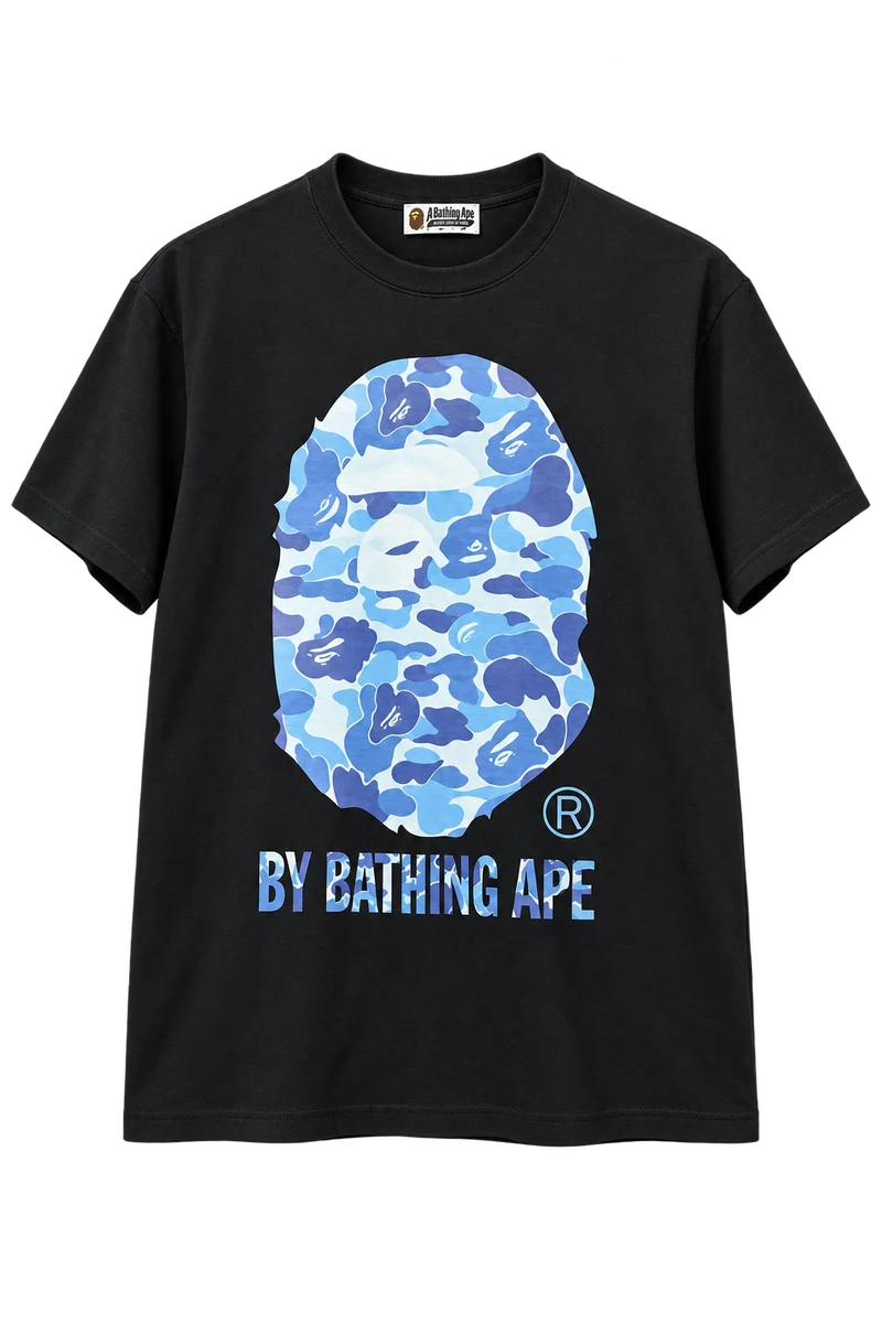 Front of A BETING BAPE BLUE T-SHIRT