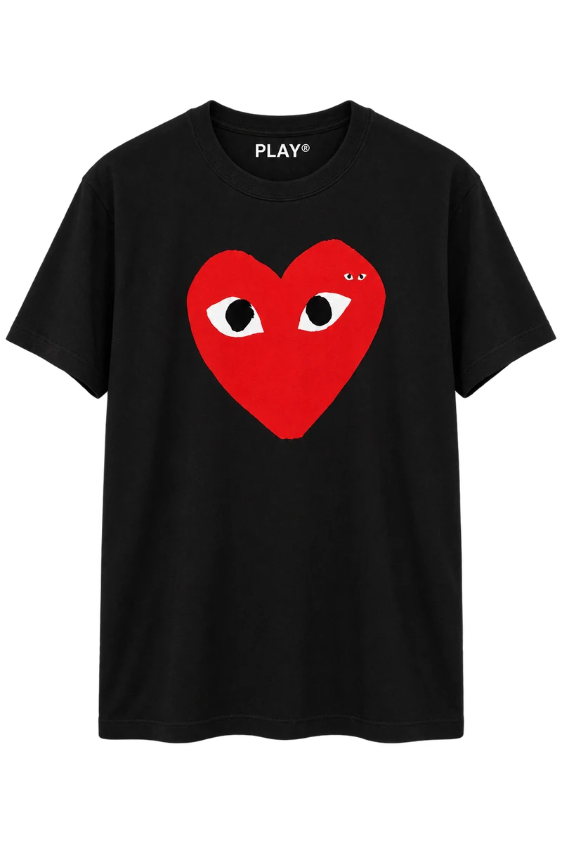 Front of Black Red Play-T-shirt