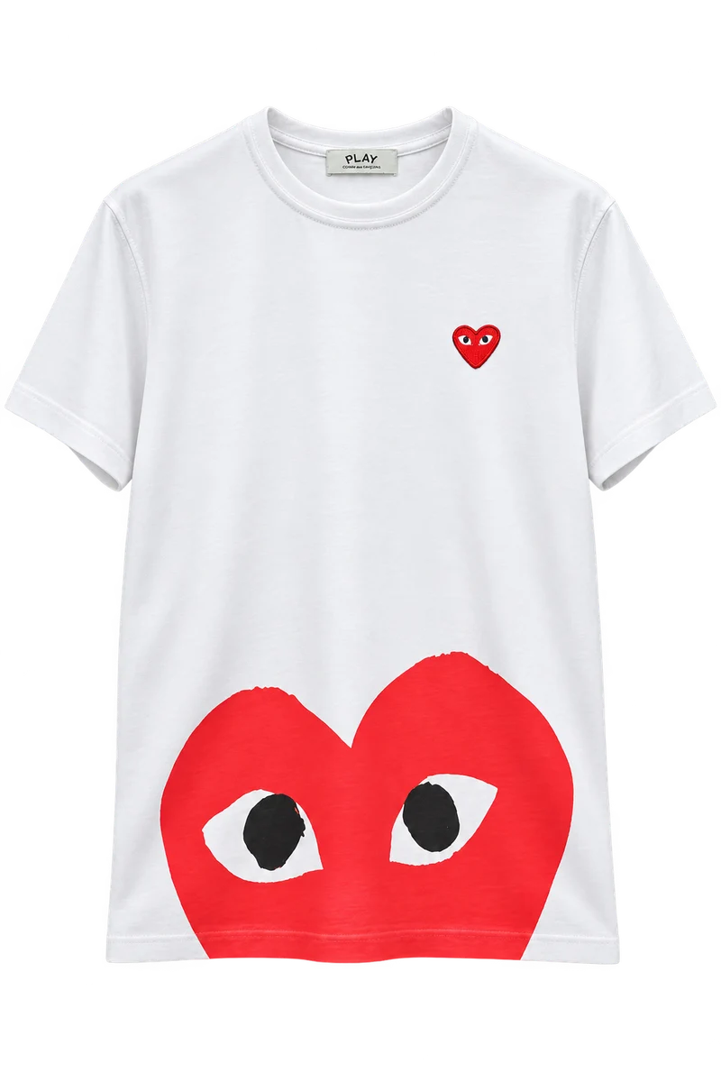 Front of cdg t-shirt white/red