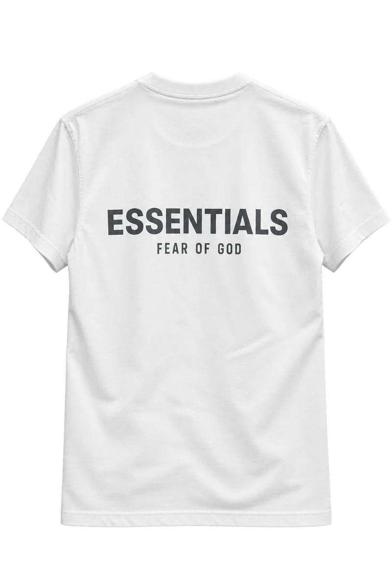 Back of Essentials White T-shirt
