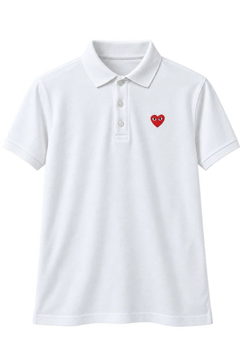 Front of White polo cdg